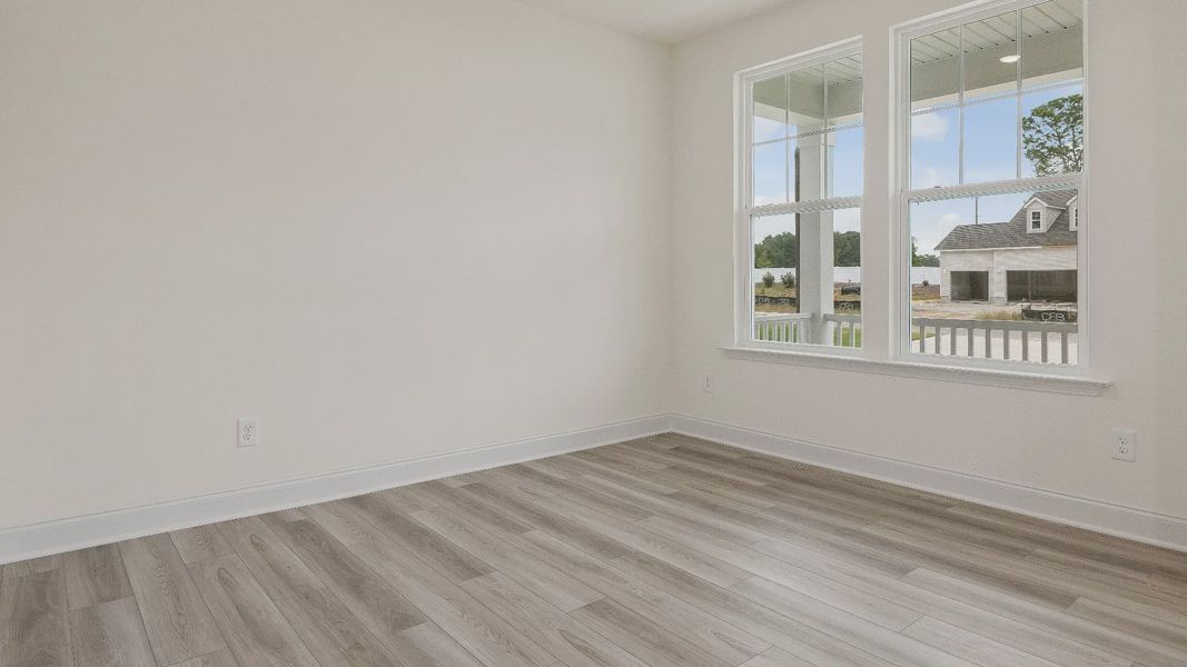 Stonehaven home plan flex space off of entry for home office, playroom or seating area