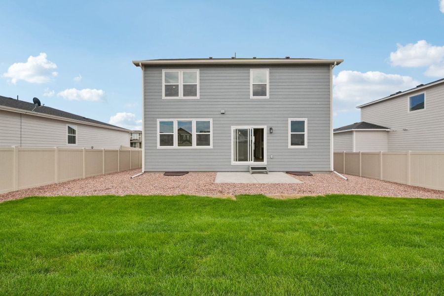 Exterior details and patio area of a home in The Trails at Aspen Ridge, Colorado Springs (Image 4).
