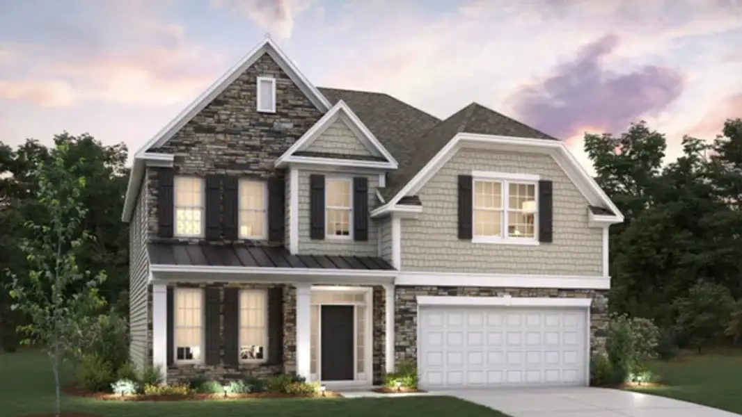 Representative exterior photo of a completed home built from the Fleetwood by D.R. Horton in Spring Ridge Reserve, Anderson, SC (Image 21). Representative exterior photo of a completed home built from the Fleetwood by D.R. Horton in Spring Ridge Reserve, Anderson, SC (Image 21).