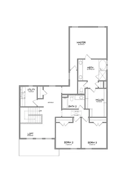 2D floor plan layout for the Mathis by Heritage Towne in Heritage Towne, Midlothian, TX (Image 4).