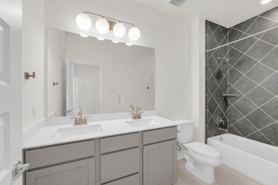 Furnished interior view inside a new home in Salerno - Classic Collection, Round Rock (Image 6). Furnished interior view inside a new home in Salerno - Classic Collection, Round Rock (Image 6).