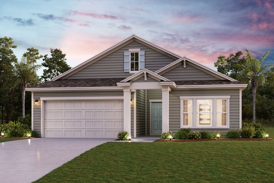 Yellow Jasmine Farmhouse Elevation at Concourse Crossing by Century Communities