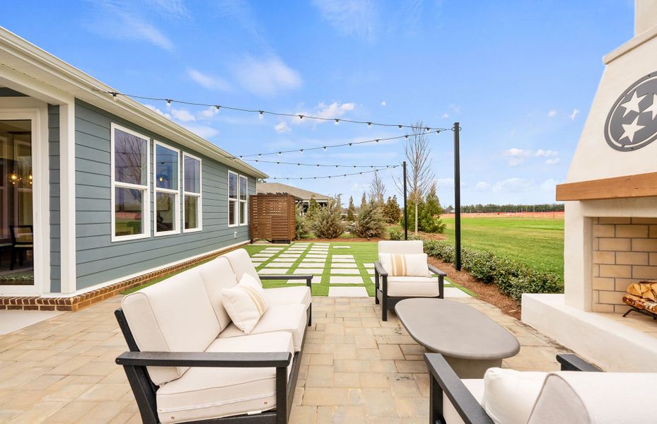 Exterior details and patio area of a home in Del Webb Southern Harmony, Murfreesboro (Image 2).