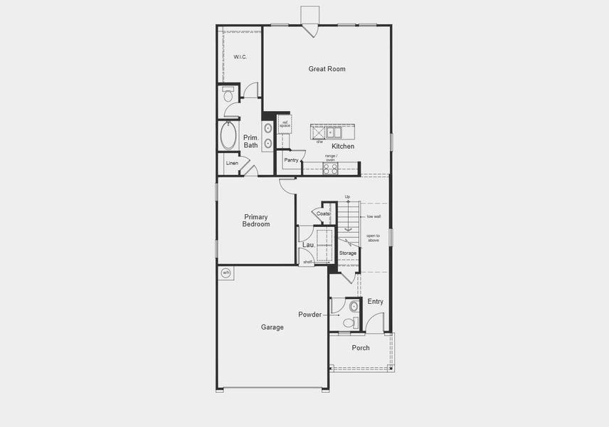 2D floor plan layout for the Plan 2527 by KB Home in Legend Heights, New Braunfels, TX (Image 13). 2D floor plan layout for the Plan 2527 by KB Home in Legend Heights, New Braunfels, TX (Image 13).