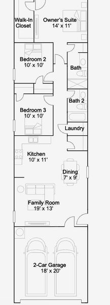2D floor plan layout of this home in Santa Fe Village, Cleveland, TX (Image 2).