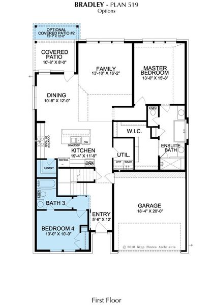 2D floor plan layout for the Bradley by Landon Homes in Lexington Frisco, Frisco, TX (Image 20).