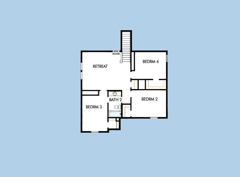 2D floor plan layout for the The Dahlia by David Weekley Homes in Briggs Ranch – Select Classic Series, San Antonio, TX (Image 6).