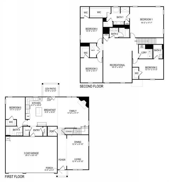 2D floor plan layout of this home in Falcon Landing, Gainesville, GA (Image 5).