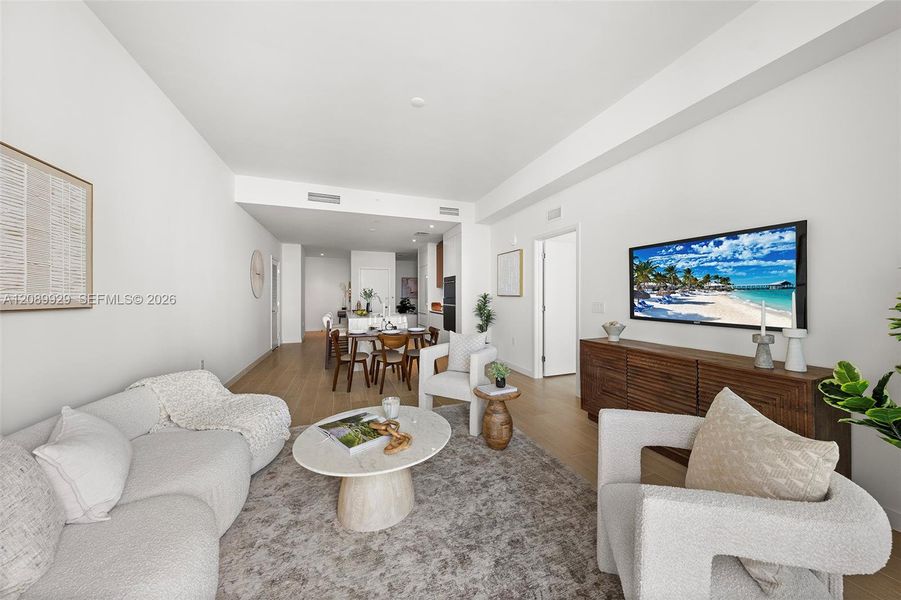 Furnished interior view inside a new home in , Miami (Image 9).