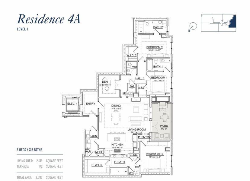 2D floor plan layout of this home in The Regent at Eastover, Charlotte, NC (Image 2).