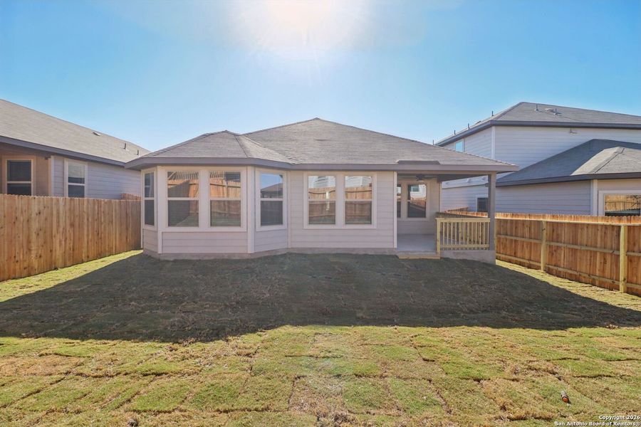 Exterior details and patio area of a home in Lark Canyon, New Braunfels (Image 21).