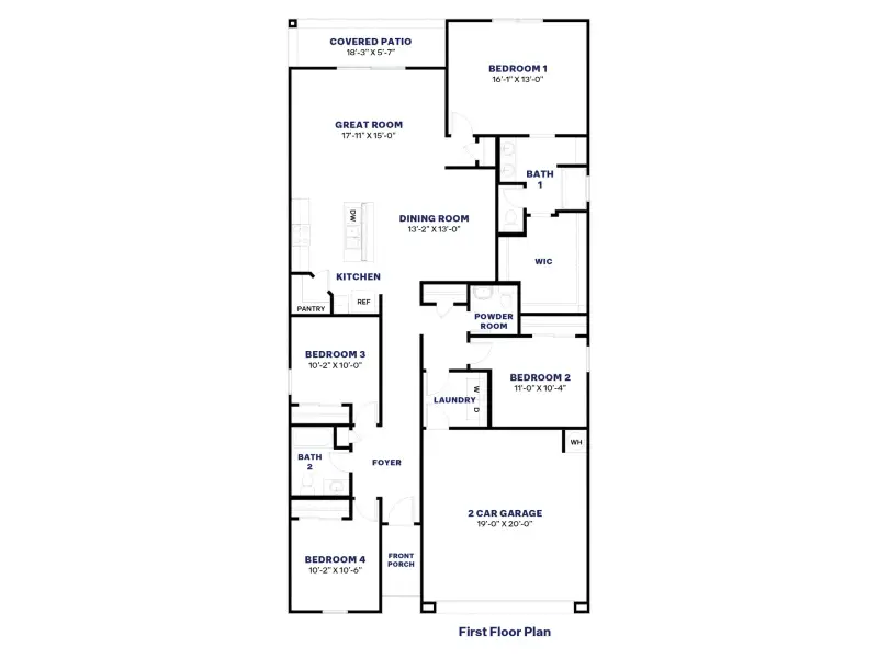 2D floor plan layout of this home in Carlton Commons, Casa Grande, AZ (Image 4). 2D floor plan layout of this home in Carlton Commons, Casa Grande, AZ (Image 4).