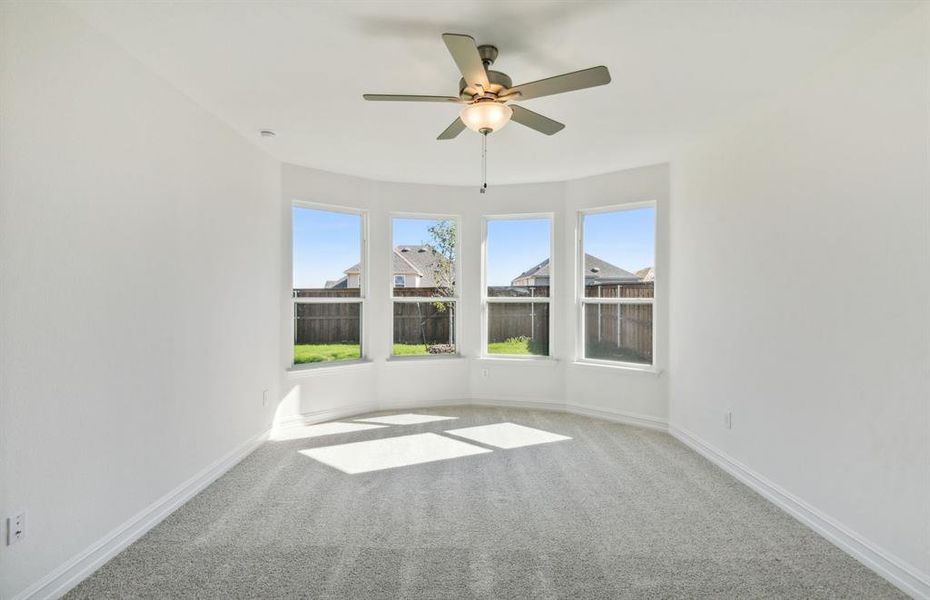 Elegant owner's suite with Bay window  *real home pictured