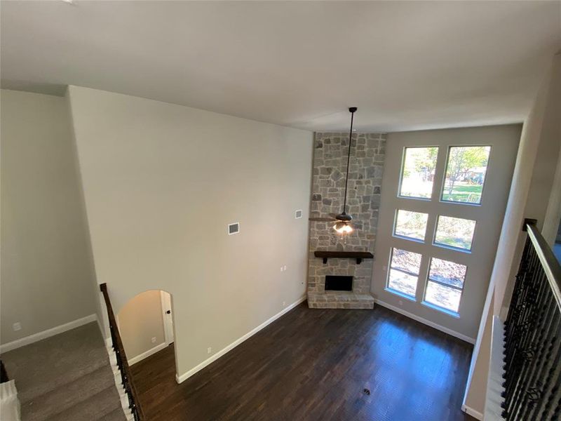 view from game room into family room