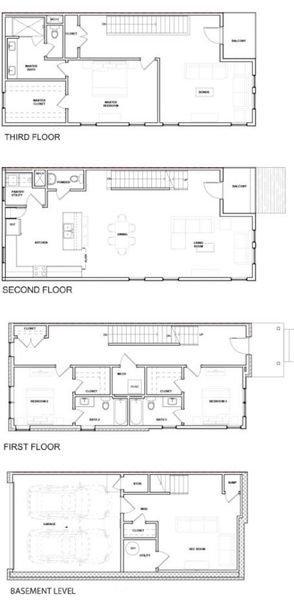 2D floor plan layout for the Davidson by Red Seal Homes in 44Tenn Townhomes, Nashville, TN (Image 1). 2D floor plan layout for the Davidson by Red Seal Homes in 44Tenn Townhomes, Nashville, TN (Image 1).