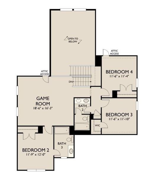 2D floor plan layout of this home in Blue Heron Estates, Mont Belvieu, TX (Image 3).