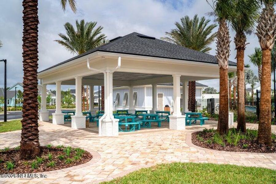 Exterior details and patio area of a home in Reflections at Nocatee, Ponte Vedra (Image 21).