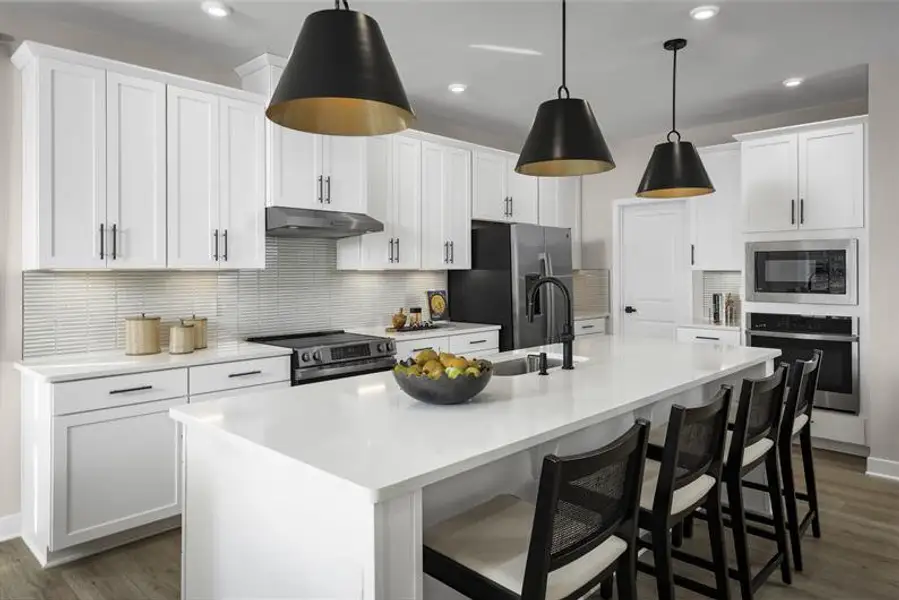 Representative furnished interior of a home built from the Greenwood by Ryan Homes in Windsor Estates, Walhalla (Image 4).