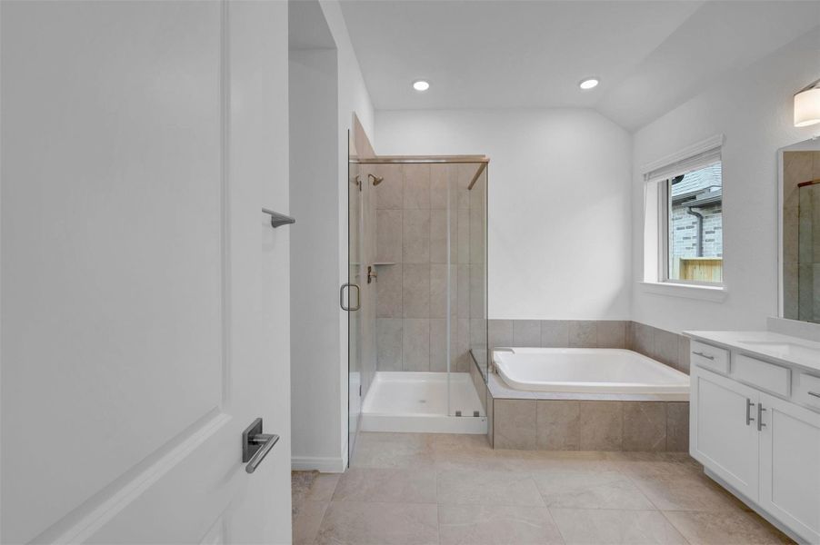 Furnished interior view inside a new home in Meridiana - Terrace Collection, Manvel (Image 9).