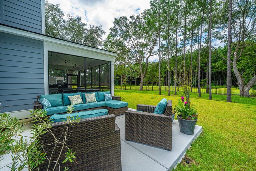 Exterior details and patio area of a home in Sea Island Preserve, Johns Island (Image 27). Exterior details and patio area of a home in Sea Island Preserve, Johns Island (Image 27).
