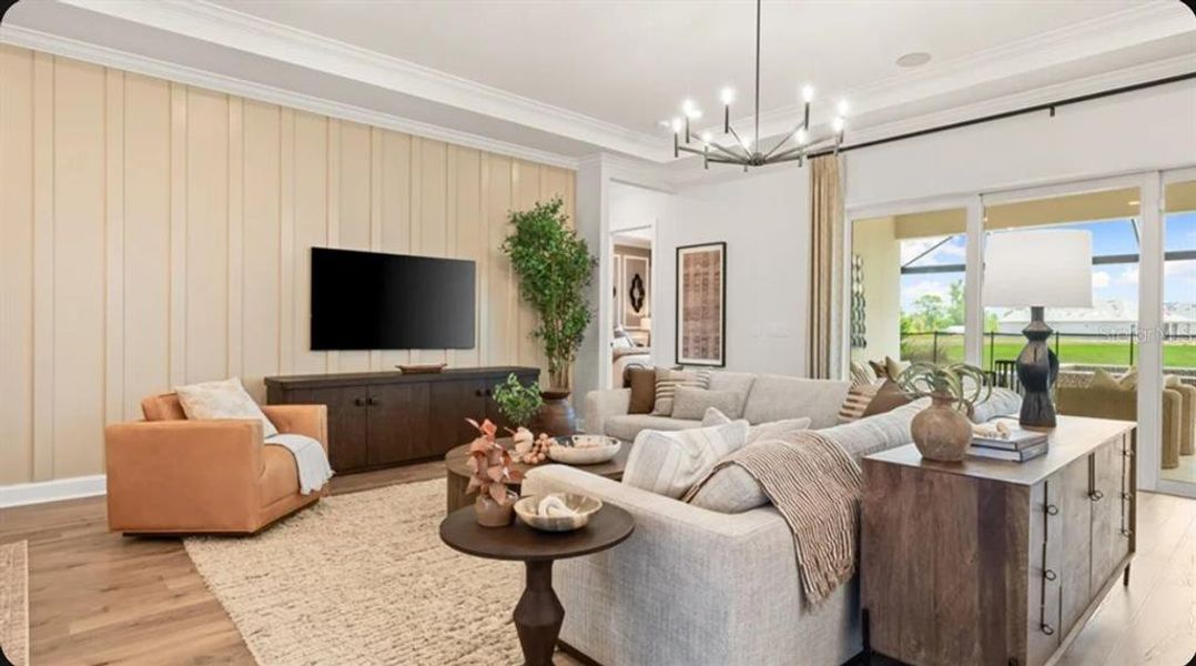 Furnished interior view inside a new home in Esplanade at Wellen Park, Englewood (Image 6).