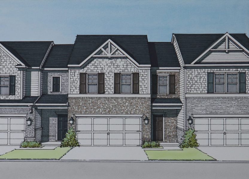 Representative exterior photo of a completed home built from the Wisteria by Kerley Family Homes in Park Center Pointe, Austell, GA (Image 1). Representative exterior photo of a completed home built from the Wisteria by Kerley Family Homes in Park Center Pointe, Austell, GA (Image 1).