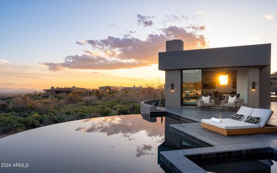 Pool House at Sunset