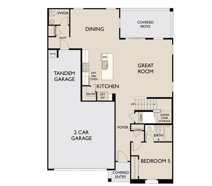 2D floor plan layout for the Daisy by Ashton Woods in Skyline Village, San Tan Valley, AZ (Image 5).