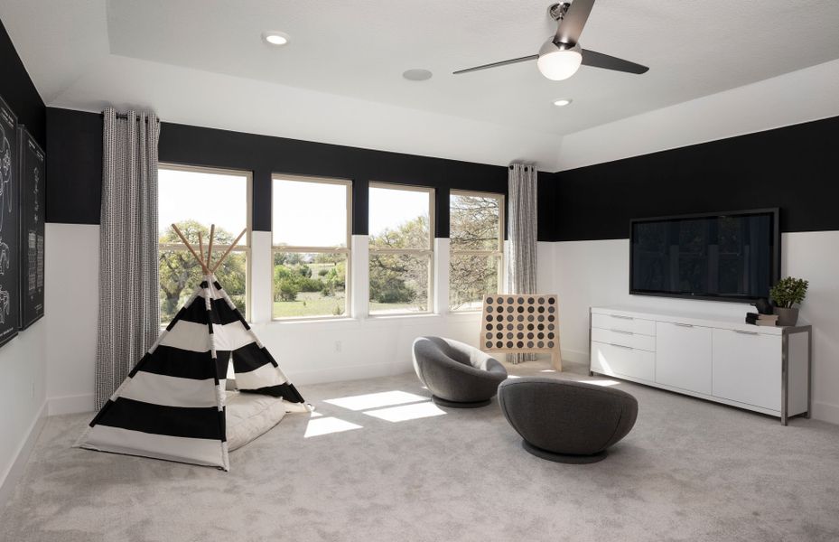 Representative furnished interior of a home built from the Lawson by Pulte Homes in Saddleback at Santa Rita Ranch, Liberty Hill (Image 15). Representative furnished interior of a home built from the Lawson by Pulte Homes in Saddleback at Santa Rita Ranch, Liberty Hill (Image 15).