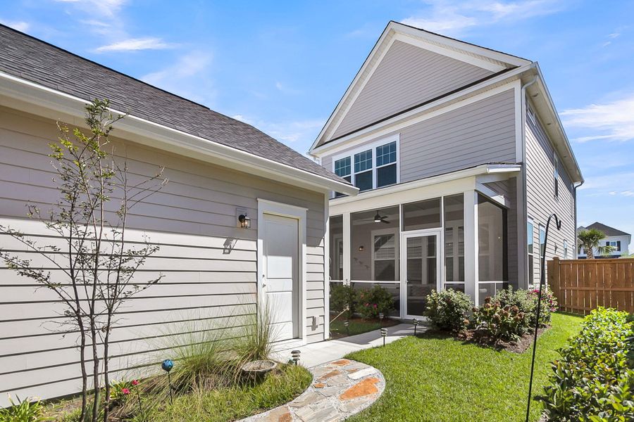 Exterior details and patio area of a home in Midtown at Nexton, Summerville (Image 30).