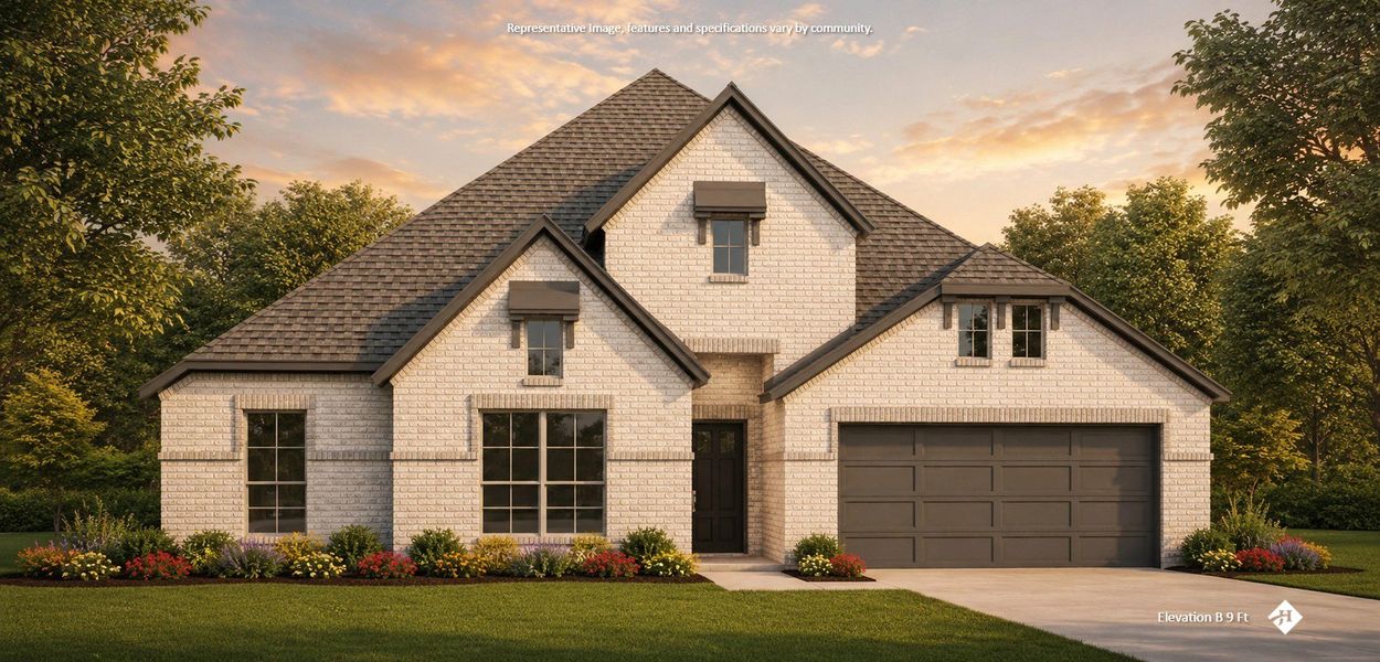 Front exterior of a new home in Hayes Crossing, Midlothian, TX, highlighting curb appeal (Image 4). Front exterior of a new home in Hayes Crossing, Midlothian, TX, highlighting curb appeal (Image 4).
