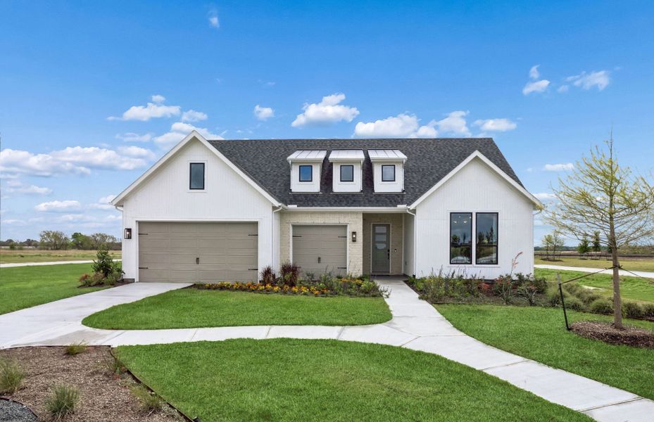 Representative exterior photo of a completed home built from the Renown by Del Webb in Del Webb Sugar Land at Ryehill, Rosenberg, TX (Image 10).