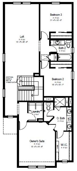 2D floor plan layout for the The Telluride by View Homes in Aspen Meadows-4, Colorado Springs, CO (Image 2).