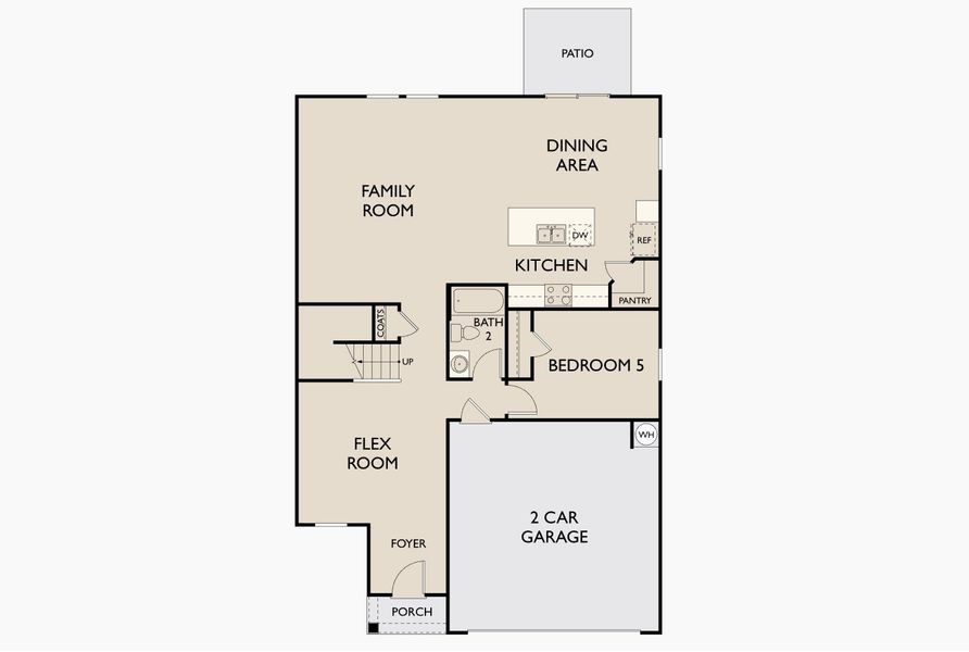 2D floor plan layout for the Supernova by Starlight Homes in Willow Springs, Buda, TX (Image 4).