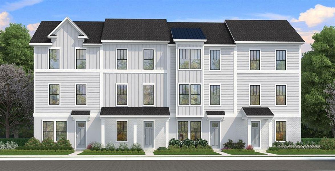 Front exterior of a new home in Parkview at Hamlin, Winter Garden, FL, highlighting curb appeal (Image 1). Front exterior of a new home in Parkview at Hamlin, Winter Garden, FL, highlighting curb appeal (Image 1).