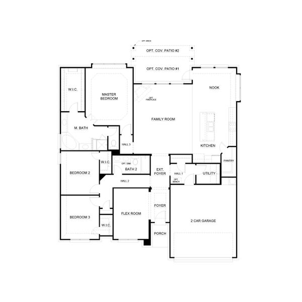 2D floor plan layout for the Concept 2040 by Risewell Homes in Silo Mills, Joshua, TX (Image 3). 2D floor plan layout for the Concept 2040 by Risewell Homes in Silo Mills, Joshua, TX (Image 3).