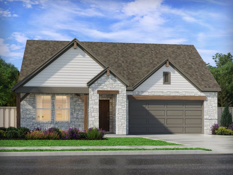 Representative exterior photo of a completed home built from the The Preston (403) by Meritage Homes in Colony at Cole Springs - Boulevard Collection, Buda, TX (Image 2). Representative exterior photo of a completed home built from the The Preston (403) by Meritage Homes in Colony at Cole Springs - Boulevard Collection, Buda, TX (Image 2).