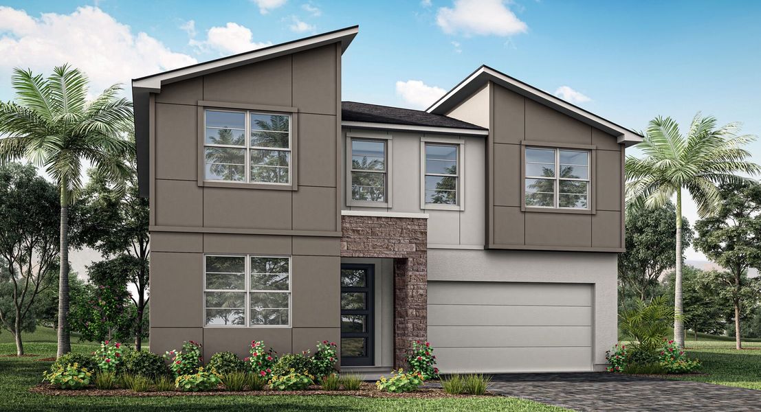 Representative exterior photo of a completed home built from the Shenandoah by Mattamy Homes in Crosswind Ranch, Parrish, FL (Image 4).