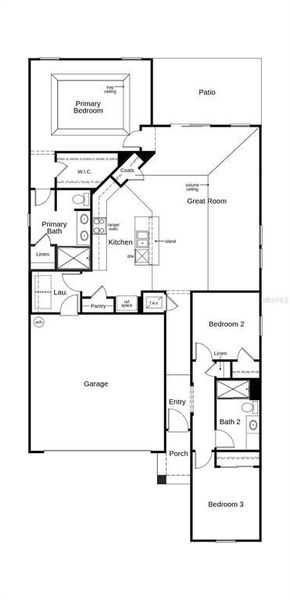 2D floor plan layout of this home in Whiteview Village, Palm Coast, FL (Image 3).