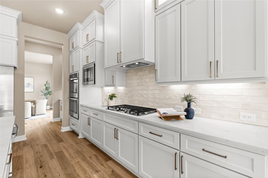 Gourmet kitchen for the chef in your life with a gas cooktop and all the cabinet space you could need for every tool and gadget imaginable. *Virtually Staged*