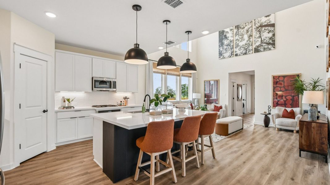 Representative furnished interior of a home built from the Orwell III by DRB Homes in Infinity Square, Kyle (Image 14). Representative furnished interior of a home built from the Orwell III by DRB Homes in Infinity Square, Kyle (Image 14).