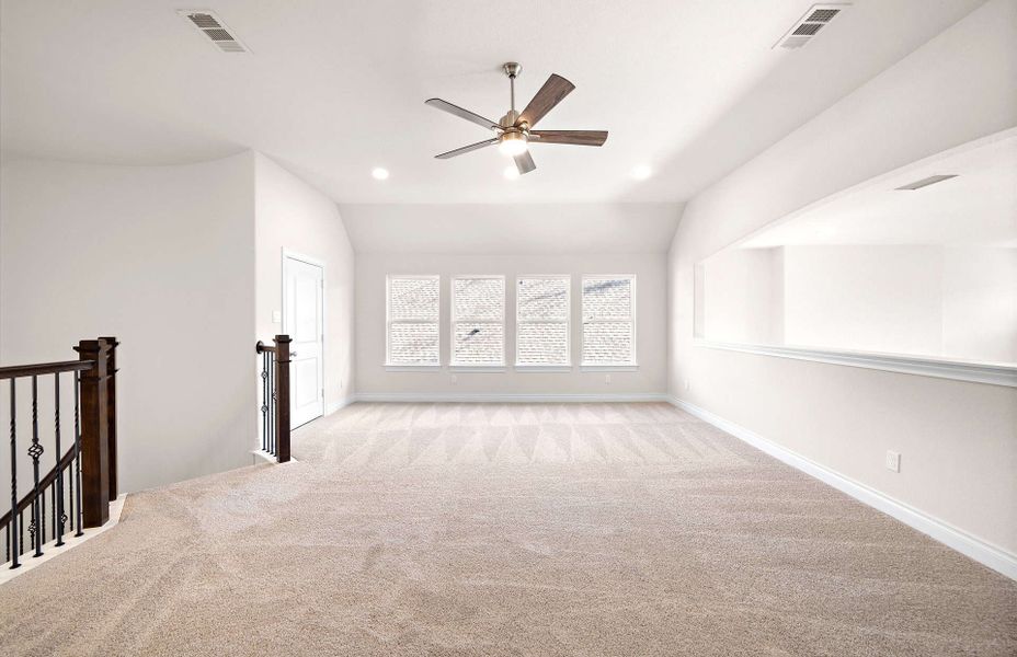 Representative unfurnished interior of a home built from the 3300 by Ravenna Homes in Bridgeland 50′, Cypress (Image 38).