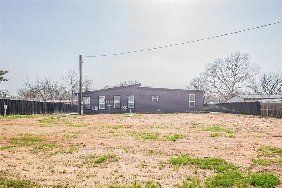 Back of property featuring fence