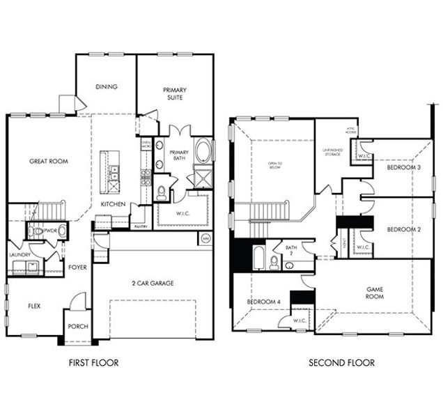 2D floor plan layout of this home in Carmel Ranch, Schertz, TX (Image 3).