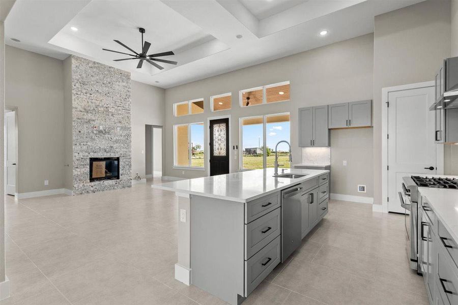 Kitchen is open to family room