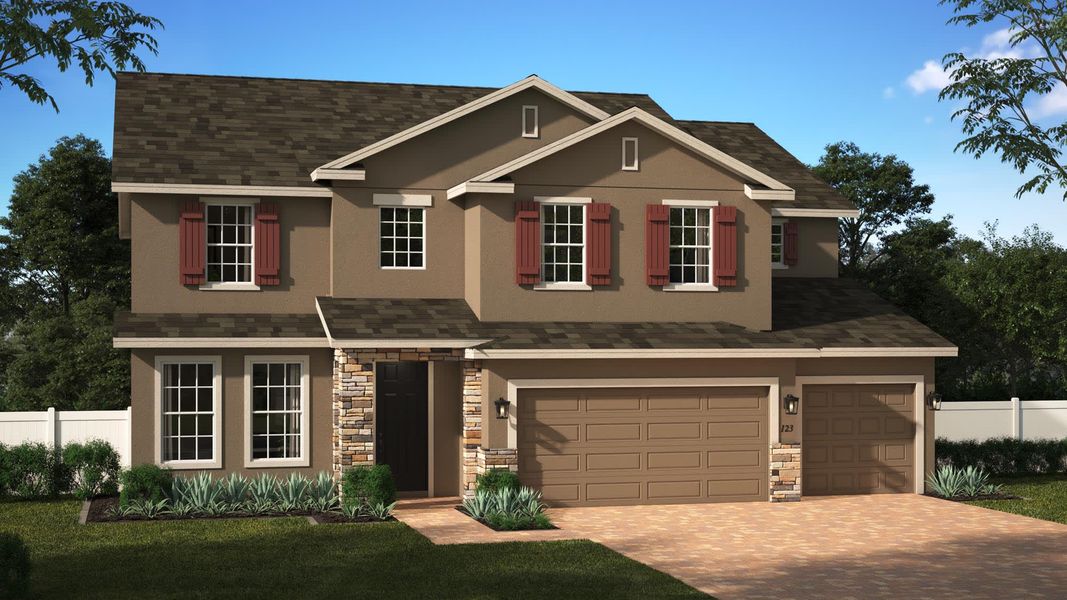 Stone Elevation 2 | Exbury Executive | Storey Creek in Kissimmee, FL by Landsea Homes