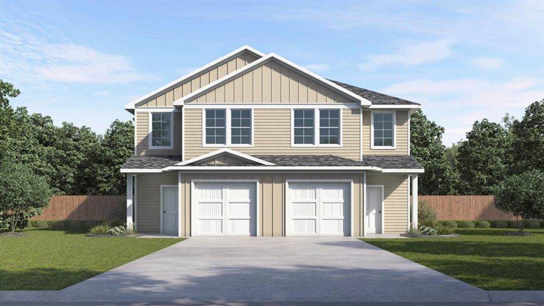 Front exterior of a new home in Stonewood, Sulphur Springs, TX, highlighting curb appeal (Image 1). Front exterior of a new home in Stonewood, Sulphur Springs, TX, highlighting curb appeal (Image 1).