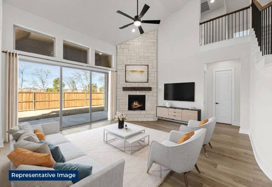 Representative furnished interior of a home built from the Birchwood 2FSW (w/Media) by First Texas Homes in High Country, Burleson (Image 7).