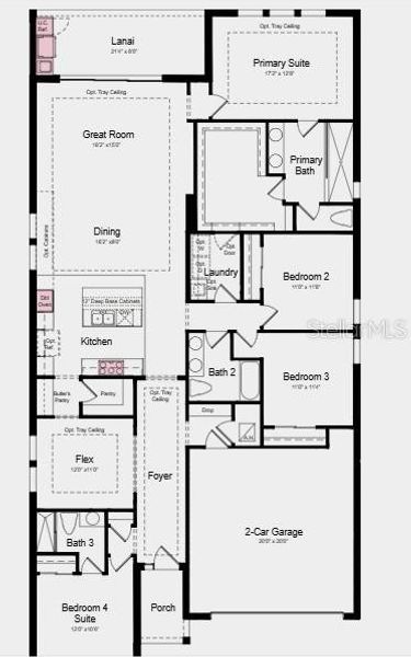 2D floor plan layout of this home in Lochside, Mount Dora, FL (Image 3).
