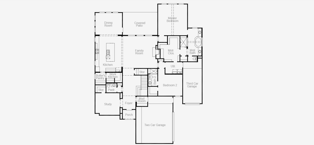 2D floor plan layout of this home in Palmera Ridge, Leander, TX (Image 16).